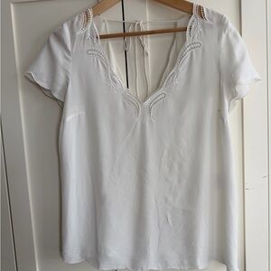 Sézane Elegant White Women's 100% Silk Top
